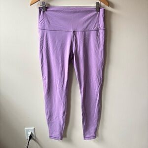 Lululemon Wunder Train High Rise Cropped Lilac Purple Leggings